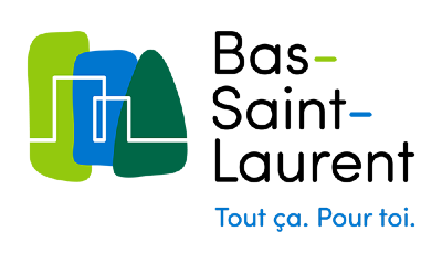 Logo Bas-Saint-Laurent en couleurs slogan bleu